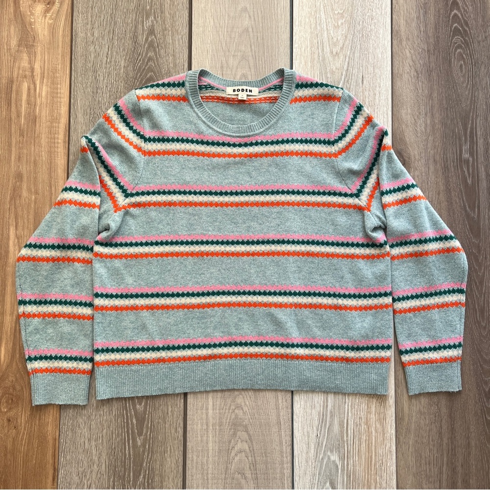 Boden Multicolor Striped Crewneck Sweater